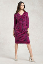 Pink Circle I-Line Tuck Dress