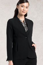 Suit Friendly: Black Long Collarless Jacket