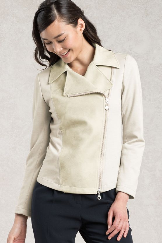 Double Jersey: Angel Cream Docking Riders Jacket