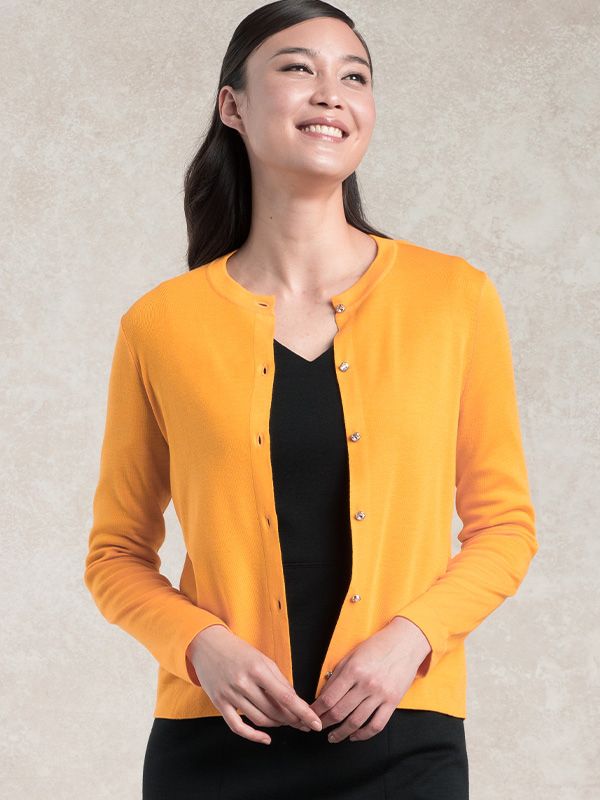 Mustard Crew-Neck Cardigan