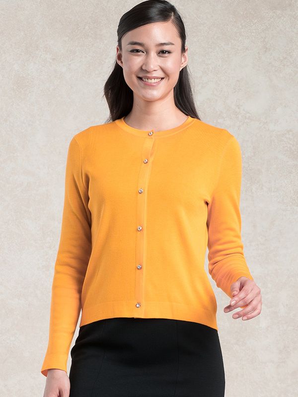 Mustard Crew-Neck Cardigan