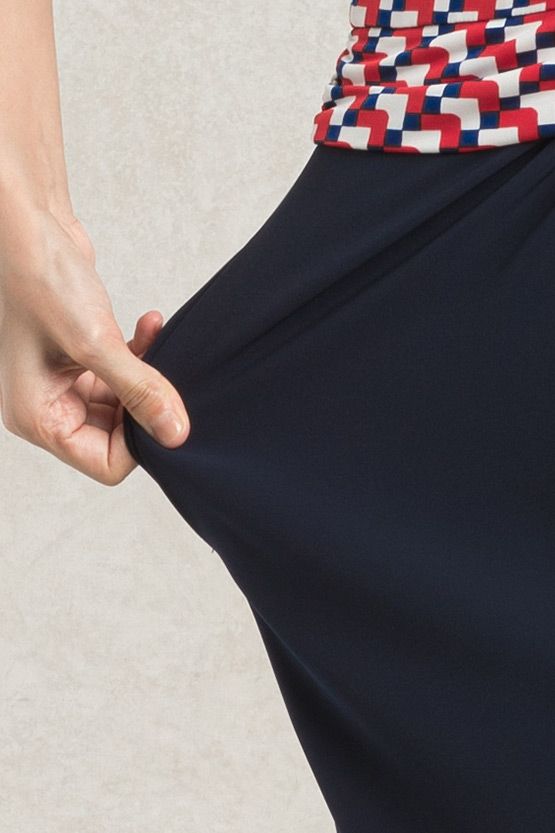 All-Season Material: Red Tricolore X Navy Docking Shell Dress