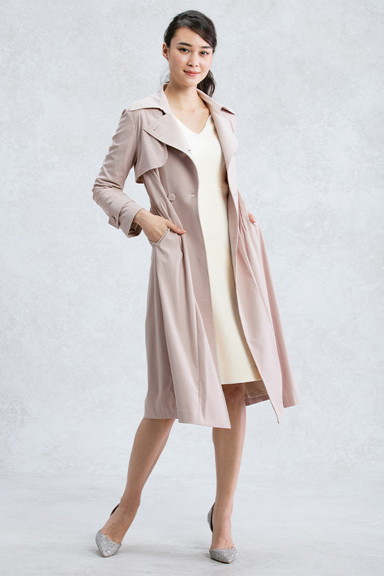 Pink Beige Trench Coat