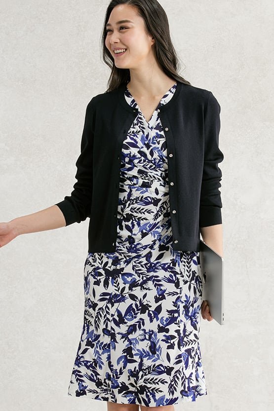 Japanese Pattern: Indigo Goldfish Gathered Dress