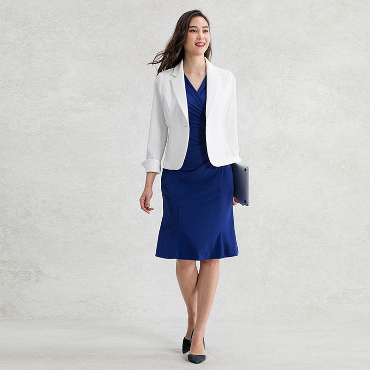 Look smart in a white jacket