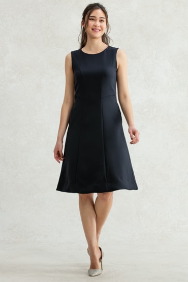 Navy Flared Dress