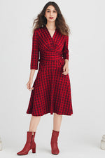 Red Check Cache-Coeur Dress