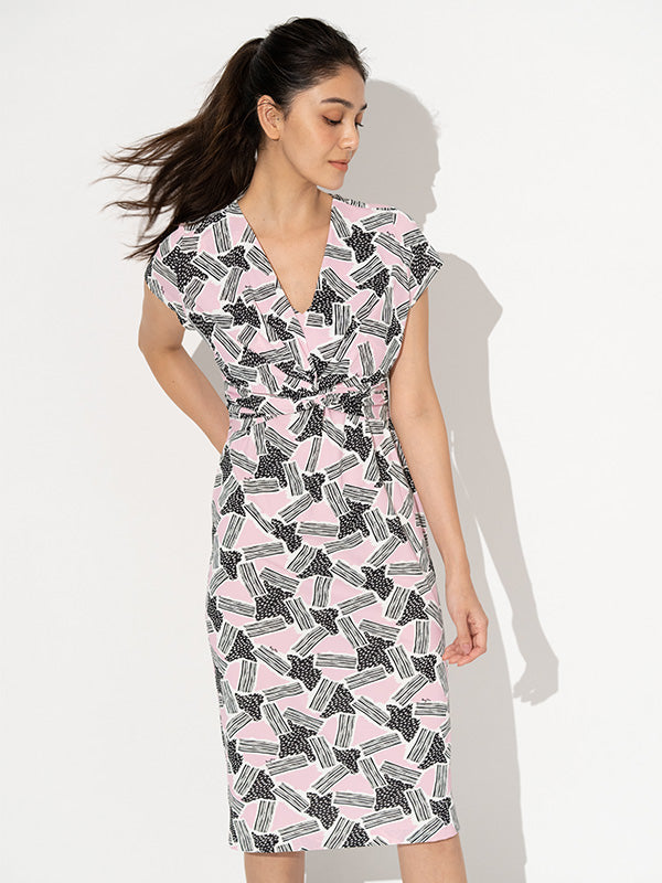 Pink Geo Twist Dress