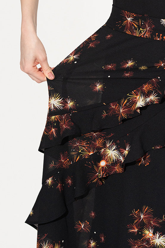 Stretch Chiffon: Sparkler Frill Chiffon Dress