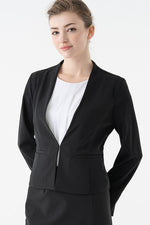 Smart Stretch: Front Hook No-Collar Jacket