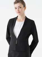 Smart Stretch: Front Hook No-Collar Jacket