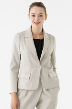 All-Season / No Lining: Smart Stretch Greige Three-Pocket Tailored Jacket