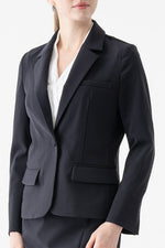 All-Season / No Lining: Smart Stretch Dark Navy Three-Pocket Tailored Jacket