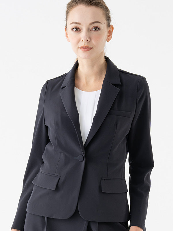 All-Season / No Lining: Smart Stretch Dark Navy Three-Pocket Tailored Jacket