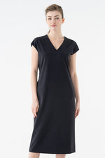 All-Season Material: Smart Stretch Dark Navy Biz Sack Dress