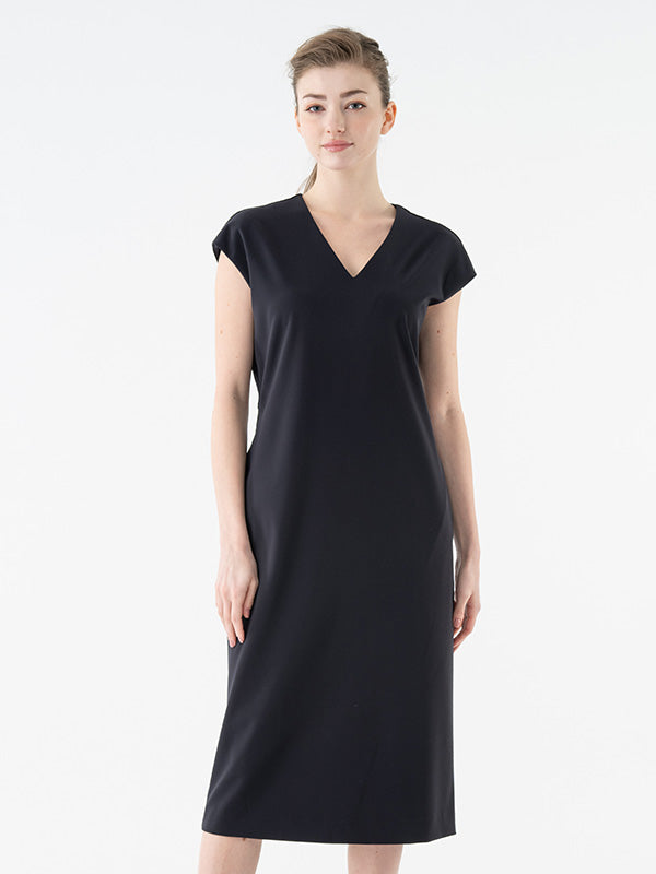 All-Season Material: Smart Stretch Dark Navy Biz Sack Dress