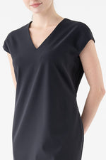 All-Season Material: Smart Stretch Dark Navy Biz Sack Dress