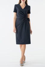 Cool Navy V-Neck Daily Dress