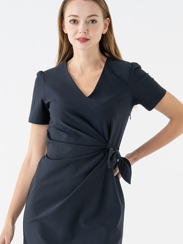 Cool Navy V-Neck Daily Dress