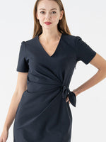 Cool Navy V-Neck Daily Dress