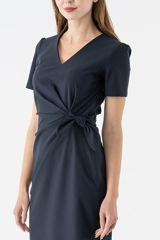 Cool Navy V-Neck Daily Dress