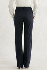 All-Season Material: Smart Stretch Dark Navy Straight Trousers