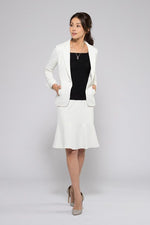 White Washable Stretch Mermaid Flare Skirt