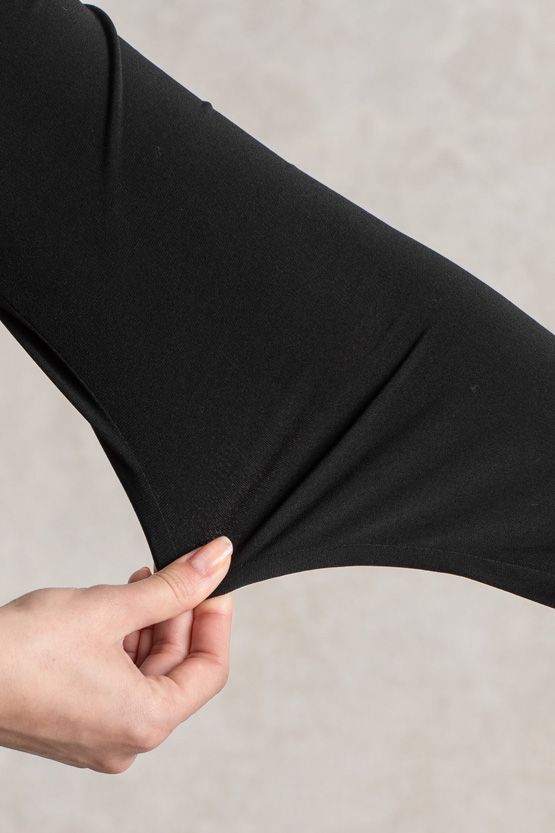 Black Side-Gathered Dress