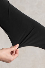 Black Side-Gathered Dress