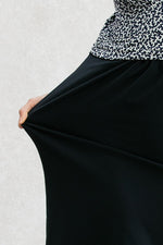 All-Season Material: Navy Mille Fleur Docking Shell Dress
