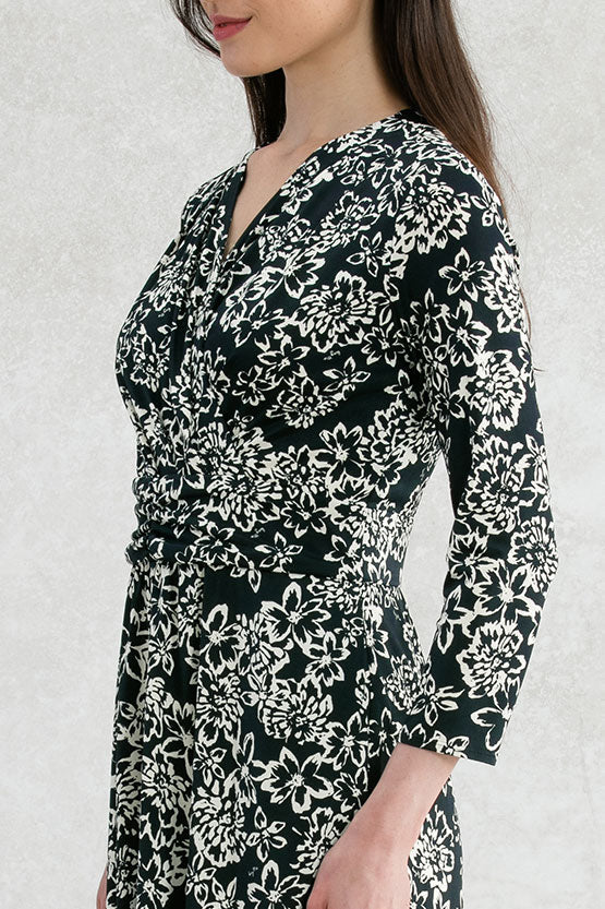 Navy Flower Marilyn Dress