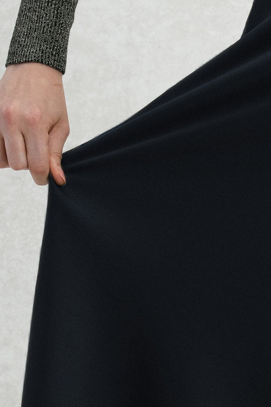 Long Length: Navy Bias Long Skirt