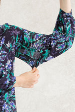 Stretch Chiffon: Navy Aroma Bowtie Blouse