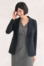 Cotton Blend: Navy Tailored Jacket
