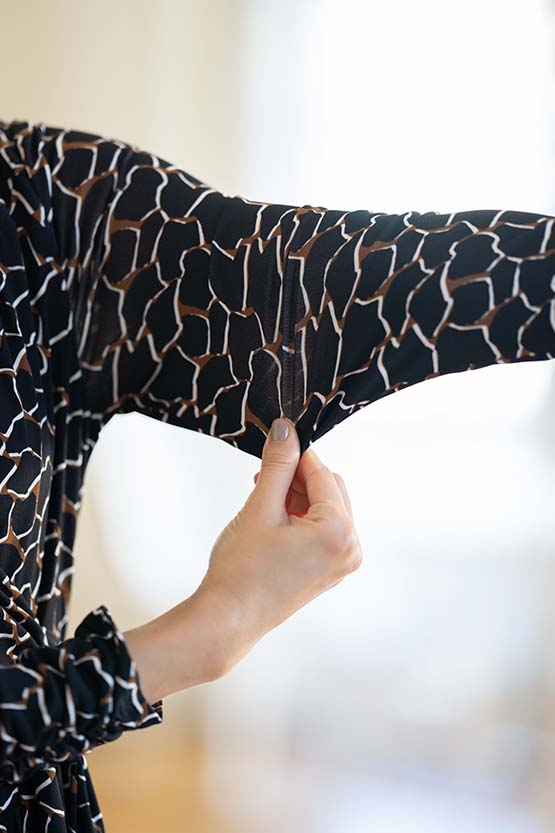 Long Length: Black Giraffe Long Cache-Coeur Ribbon Dress