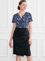 Cotton Blend: Blue Tweed Asymmetrical Dress
