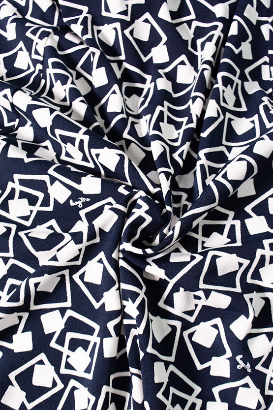 Navy Trump Geo Twist Dress