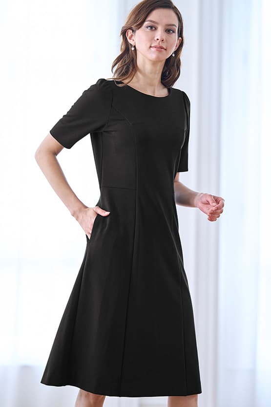 [Smart Stretch] Black A-Line Dress