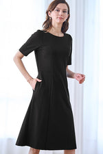 [Smart Stretch] Black A-Line Dress