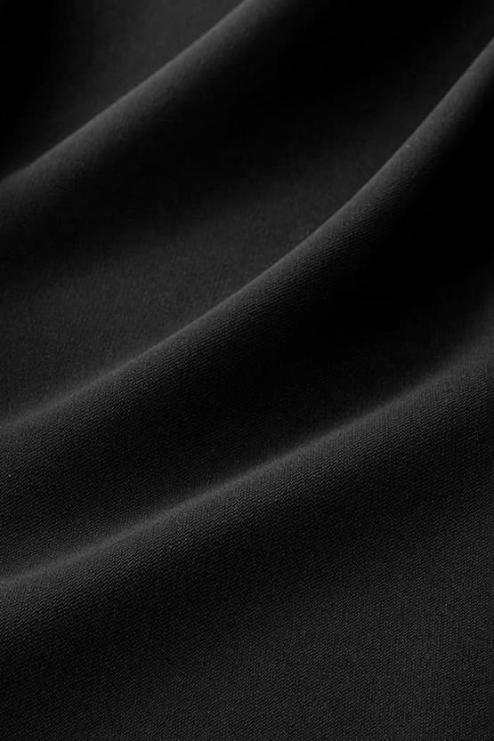 [Stretch Satin x Smart Stretch] Champagne Gold x Black Satin Frill Dress