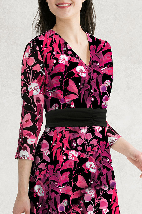 Pink Leaf Marilyn Dress