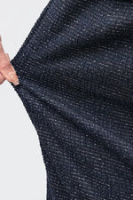 Stretch Lame Tweed: No-Collar Short Jacket