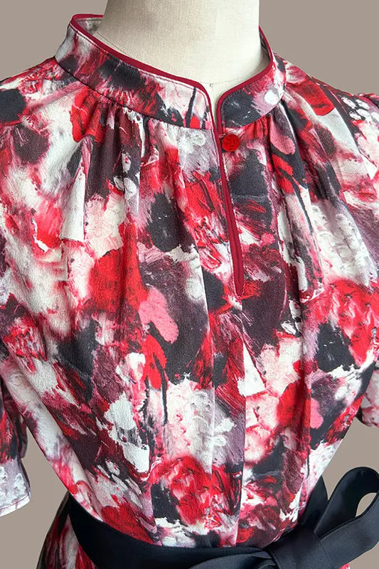 Stretch Chiffon – “Passion” Mandarin Mermaid Dress