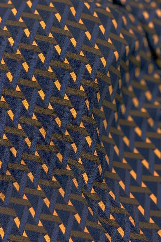 Stretch Jersey:Monogram Navy Long Marilyn Dress