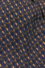 Stretch Jersey:Monogram Navy Long Marilyn Dress