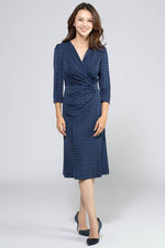 Shenon Blue Waist Gathered Dress
