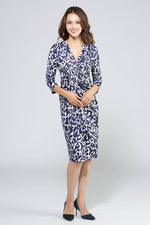Navy Leopard Print Venus Dress