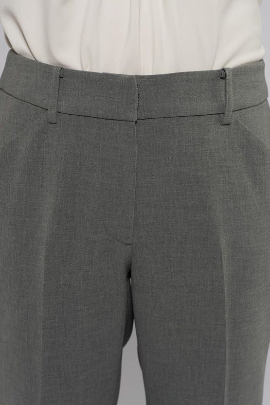 Grey Centre Pleat Trousers