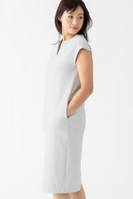 Cooling Gray Split Neck Sack Dress
