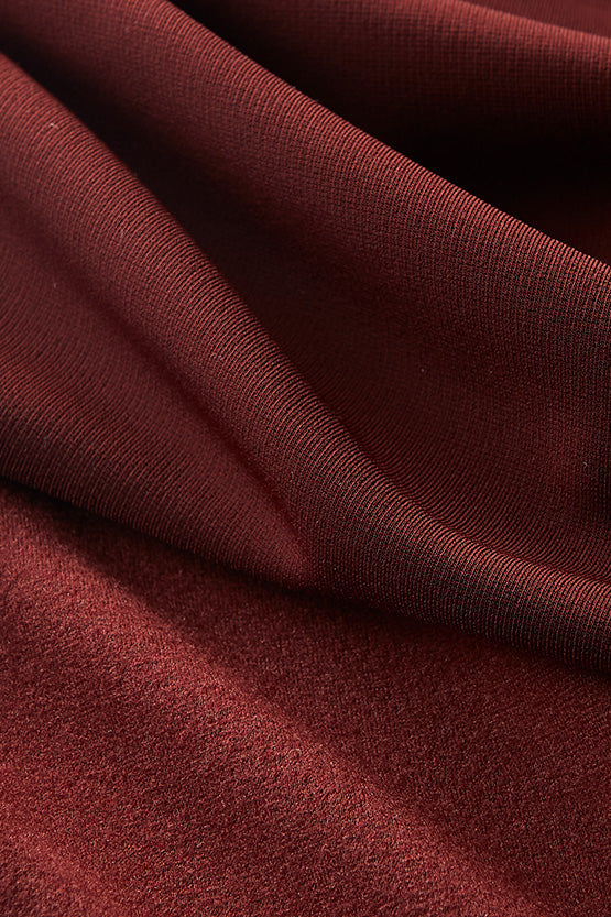 Burgundy Midi Cowl Neck Dress